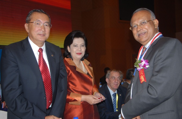 Saharia honoured in World Congress of Chinese Elite