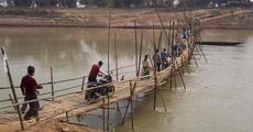 Bamboo bridge over Kopili