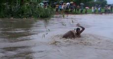 Heavy floods in Jonai