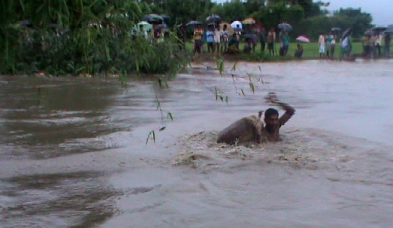 Heavy floods in Jonai