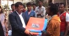 Relief distributed to the fire affected families at Borguri Mishing Gaon