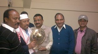 Punaram Mili is felicitated at Sivasagar