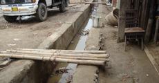 Sub-standard drainage work at Raha market