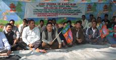 ASDC-BJP stage Dharn at Haflong