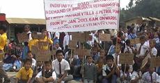 Students’ body blocked Road at Haflong