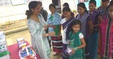 Army distributes stationary to under privelaged
