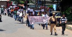 Dharna demanding repoll at Langting