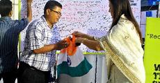 National flags distributed by Khadi Board