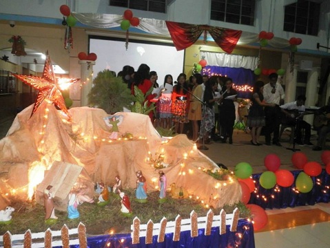Students celebrate Christmas before exams